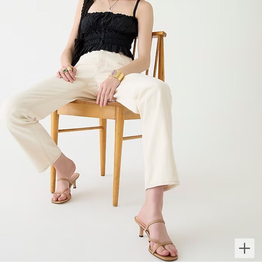 NWT JCREW High-rise full-length '90s classic straight-fit jean in ecru
